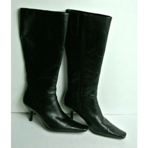 Bandolino Knee High Black Leather Boots Size 8.5